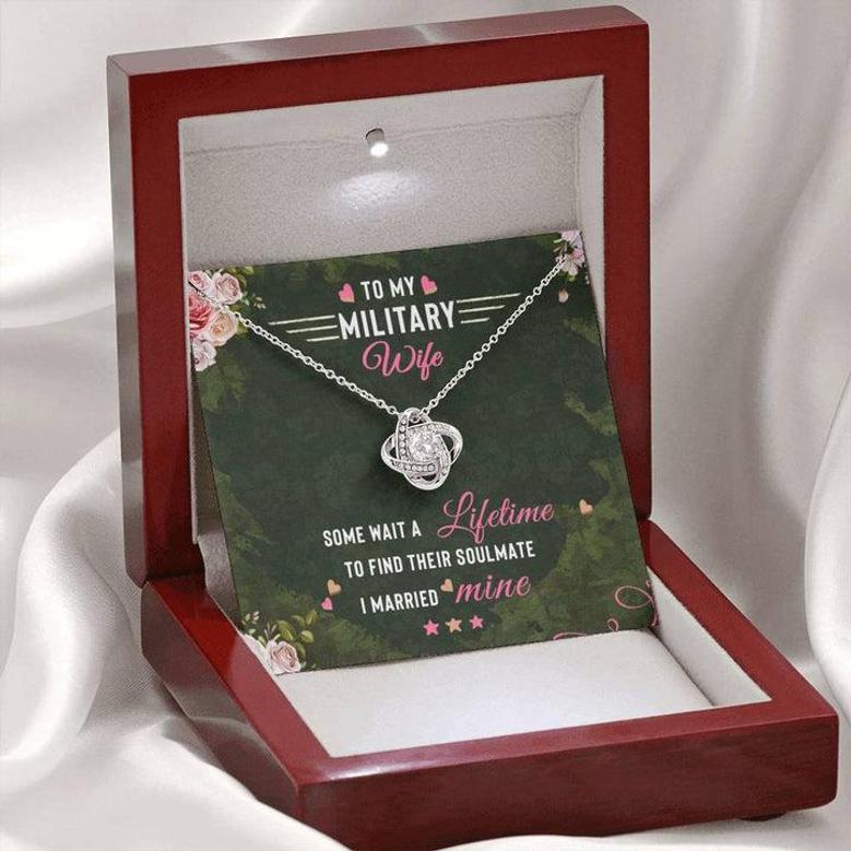 To My Military Wife - Love Knot Necklace