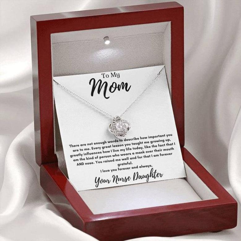 To My Mom, From Your Nurse Daughter- Love Knot Necklace