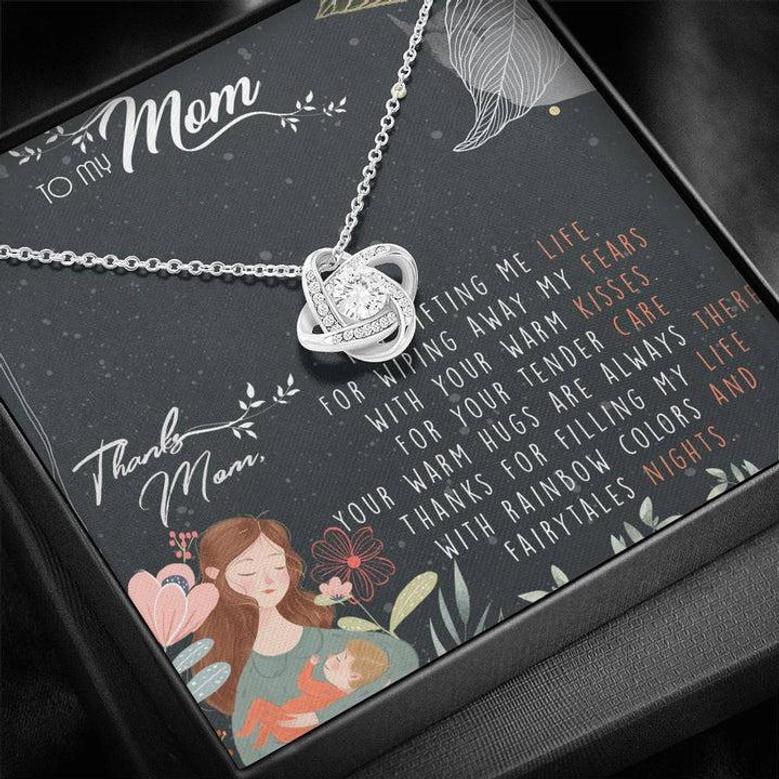 To My Mom Love Knot Necklace Message Card