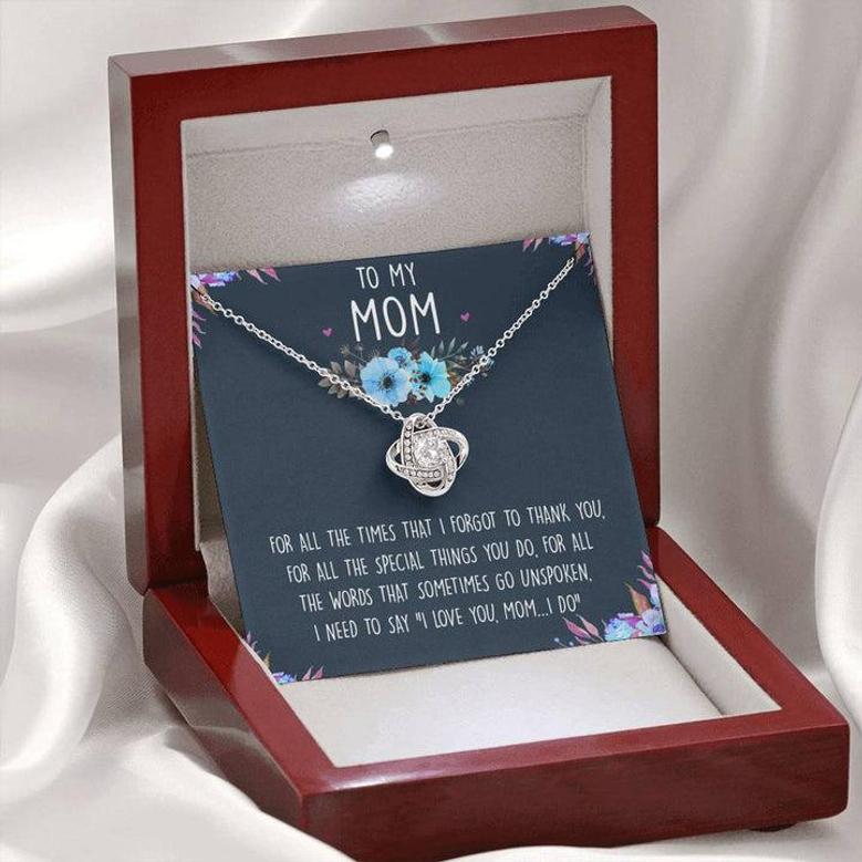 To My Mom Love Knot Necklace Message Card