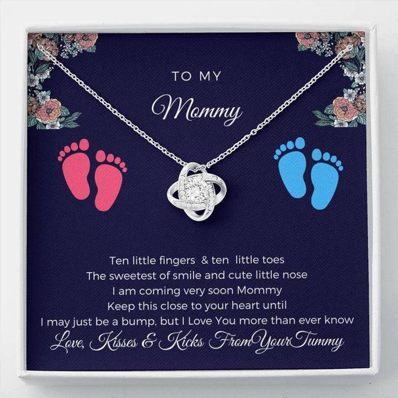 To My Mommy - Gift For Mom To Be - Love Knot Necklace ()