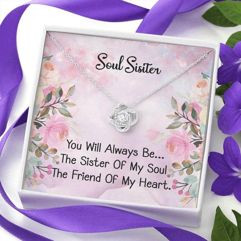 To My Soul Sister Gift Love Knot Necklace , Cute Sister Birthday Present, Chrismtas Gift, Sister Gift