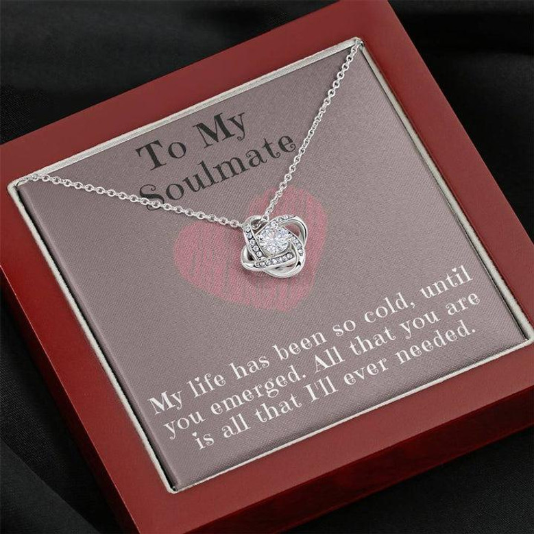 To My Soulmate Love Knot Necklace Pendant - Gift For Friends Partners Spouse Or Soulmate And Loves Ones