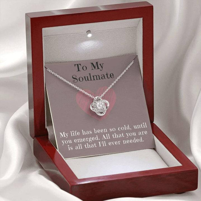 To My Soulmate Love Knot Necklace Pendant - Gift For Friends Partners Spouse Or Soulmate And Loves Ones