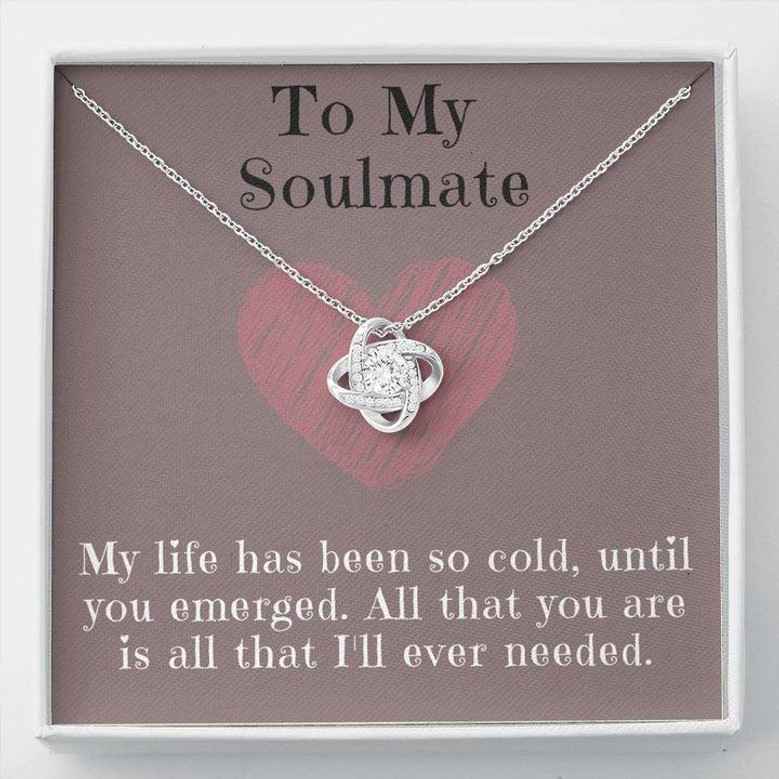 To My Soulmate Love Knot Necklace Pendant - Gift For Friends Partners Spouse Or Soulmate And Loves Ones