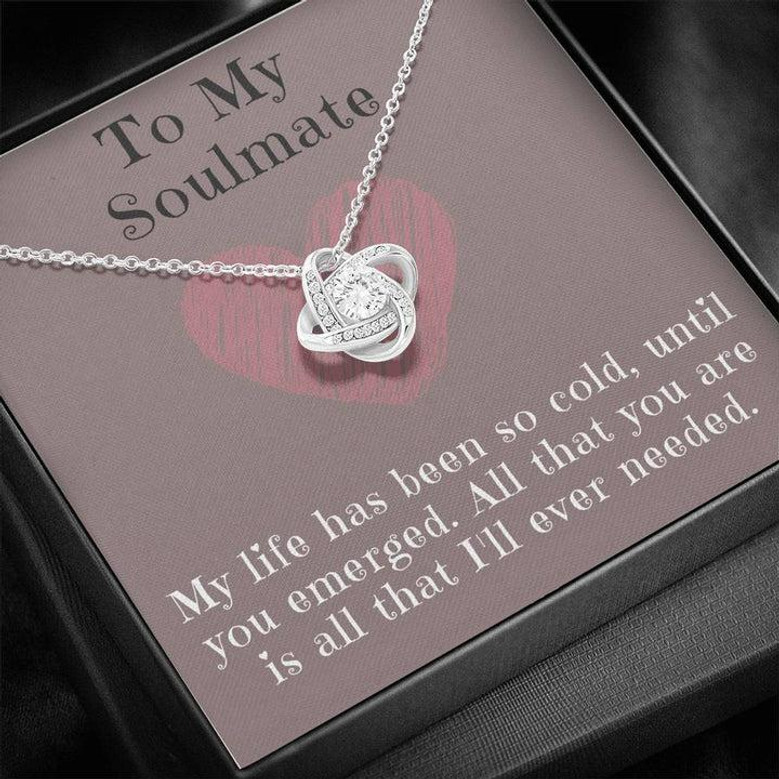 To My Soulmate Love Knot Necklace Pendant - Gift For Friends Partners Spouse Or Soulmate And Loves Ones
