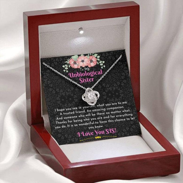 To My Unbiological Sister Love Knot Necklace _ Gift To Best Friend _ Soul Sister _ Sister In Law