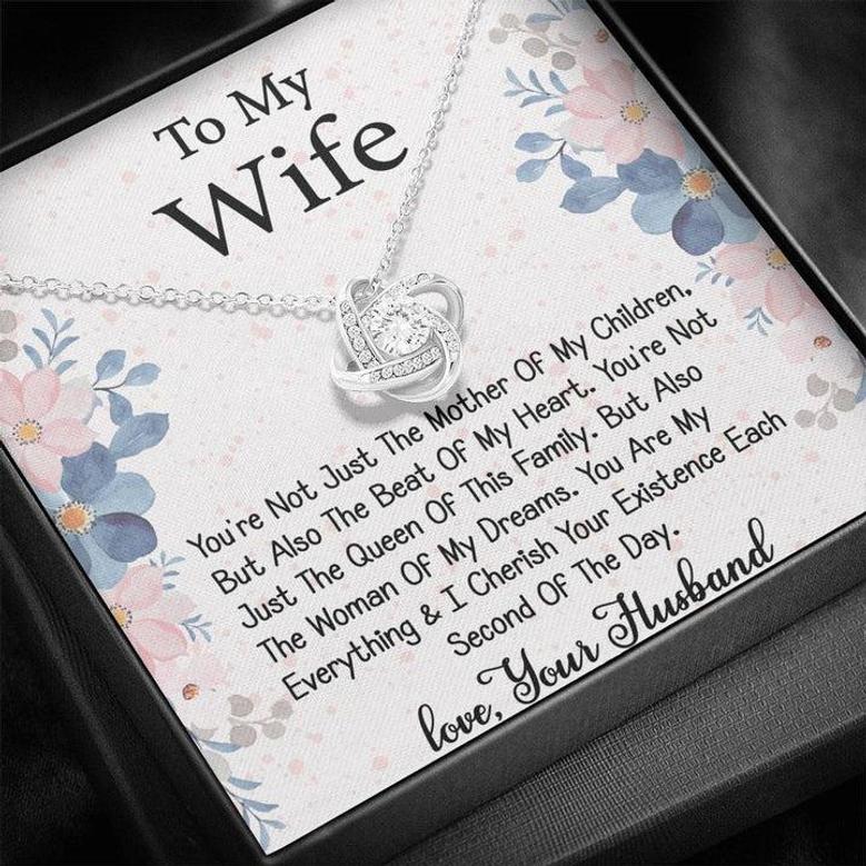 To My Wife Love Knot Necklace Gift - Anniversary Gift For Wife, Necklace For Wife, Birthday Gift For Wife From Husband, Custom Name