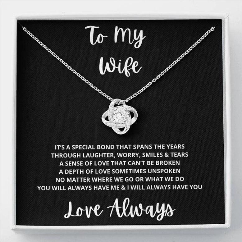 To My Wife Love Knot Necklace Gift From Husband To Wife
