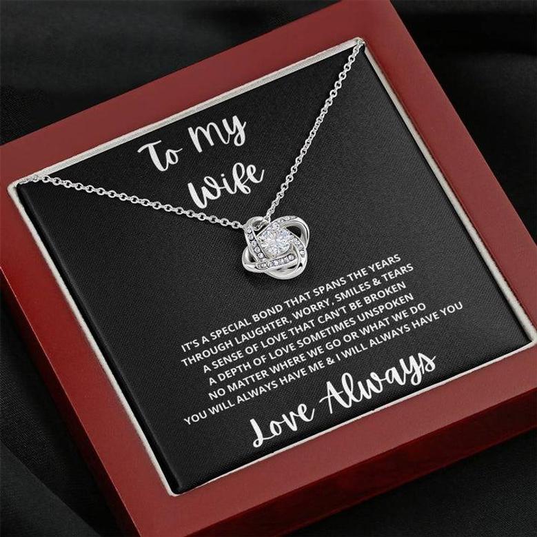 To My Wife Love Knot Necklace Gift From Husband To Wife