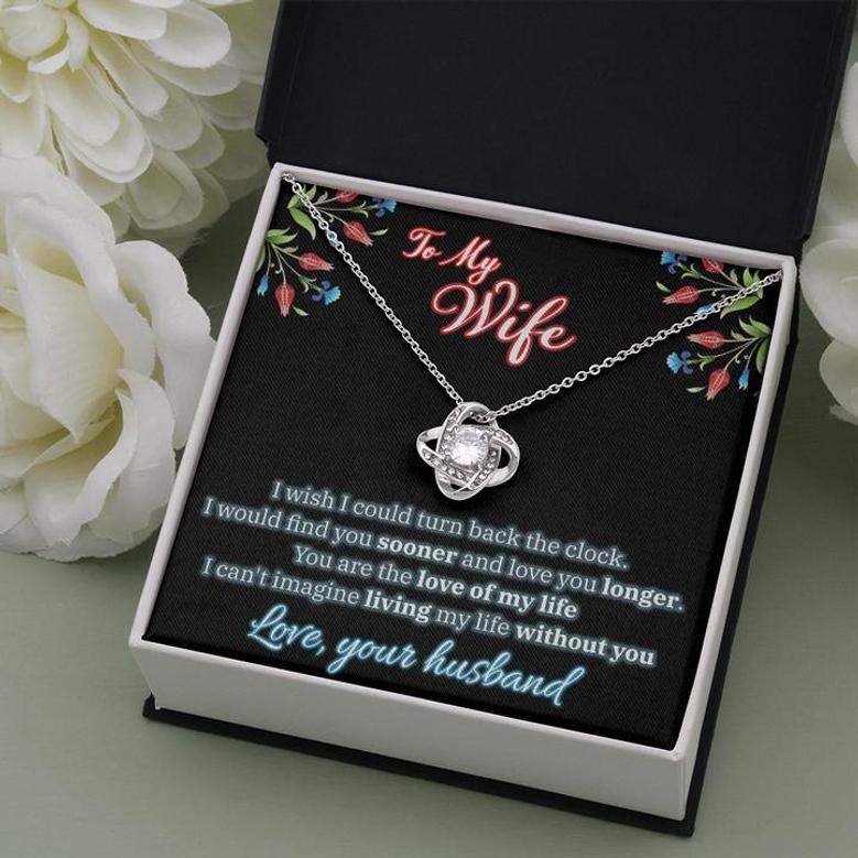To My Wife Love Knot Necklace With Message Card