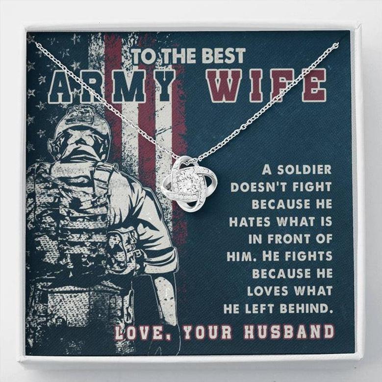 To The Best Army Wife Love Knot Necklace
