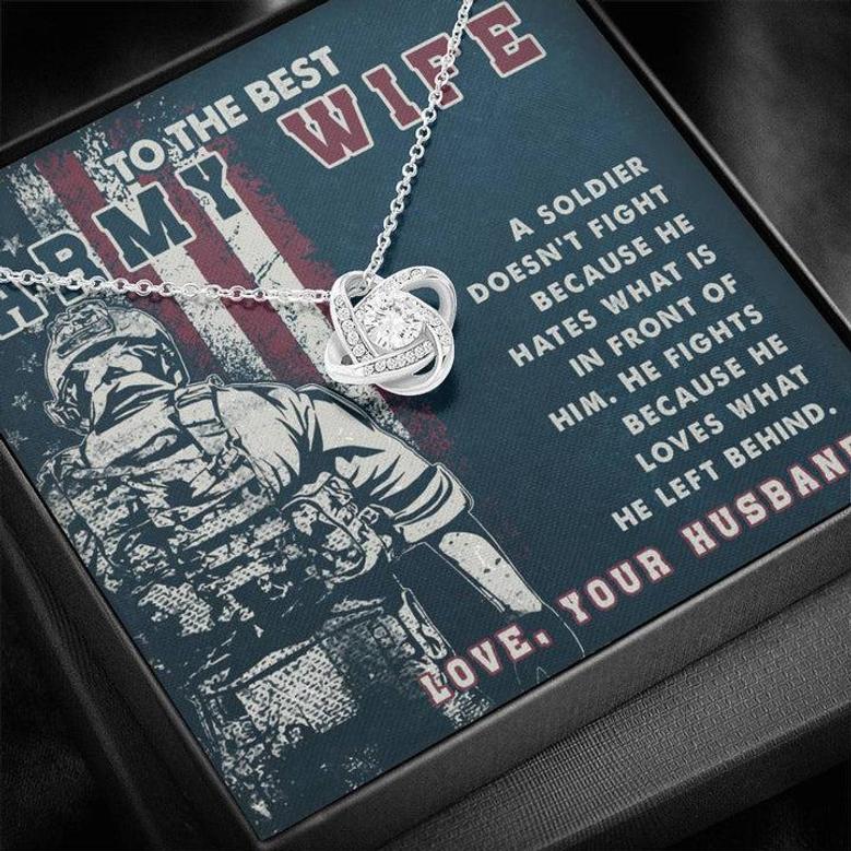 To The Best Army Wife Love Knot Necklace