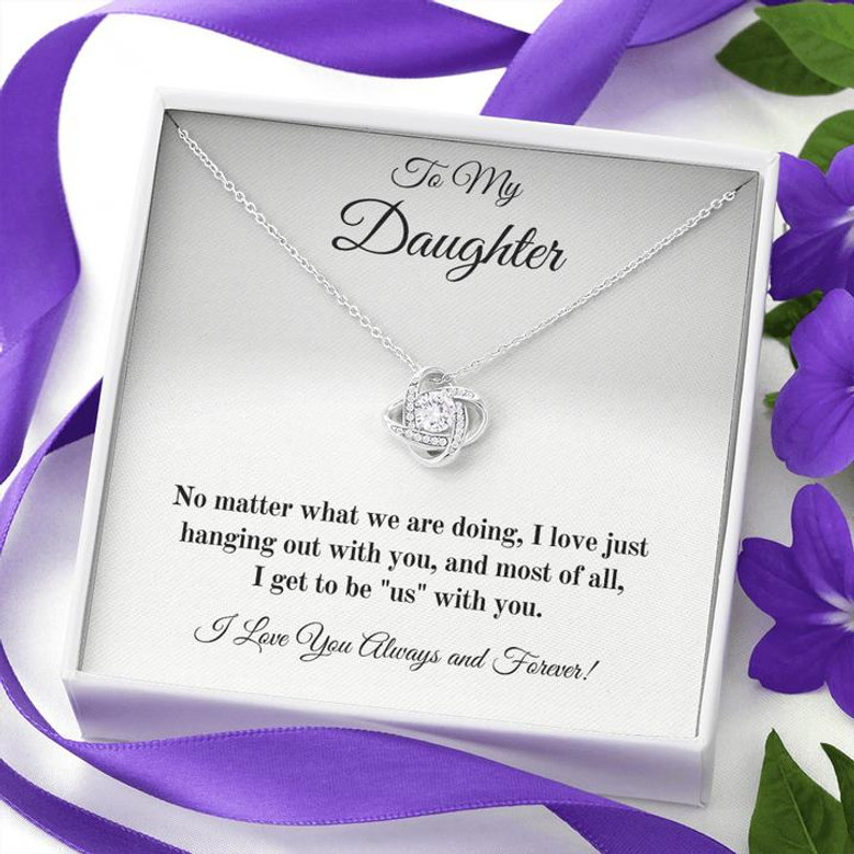 To My Daughter Love Knot Necklace - Love You Forever - Seseable
