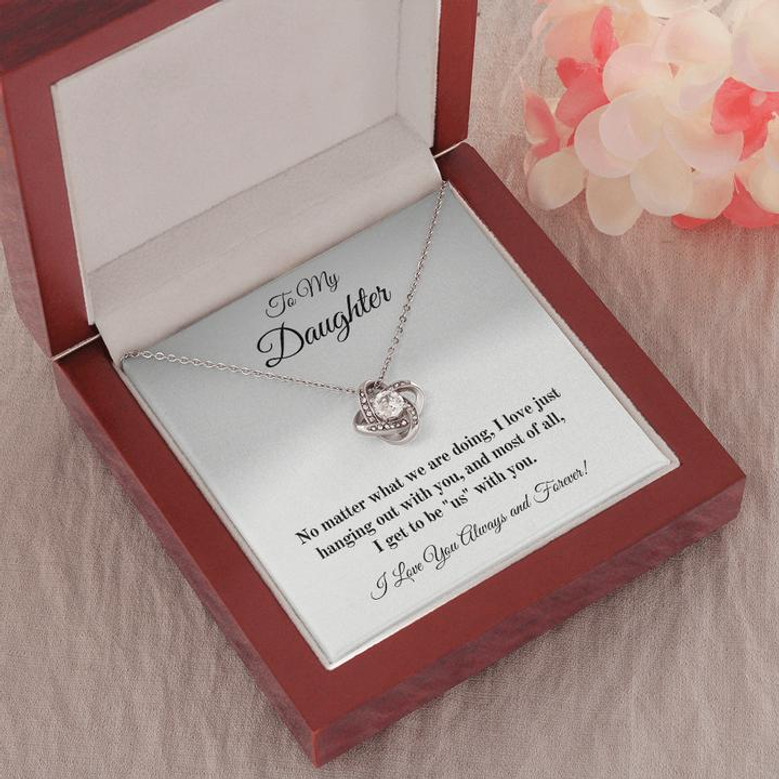 To My Daughter Love Knot Necklace - Love You Forever - Seseable
