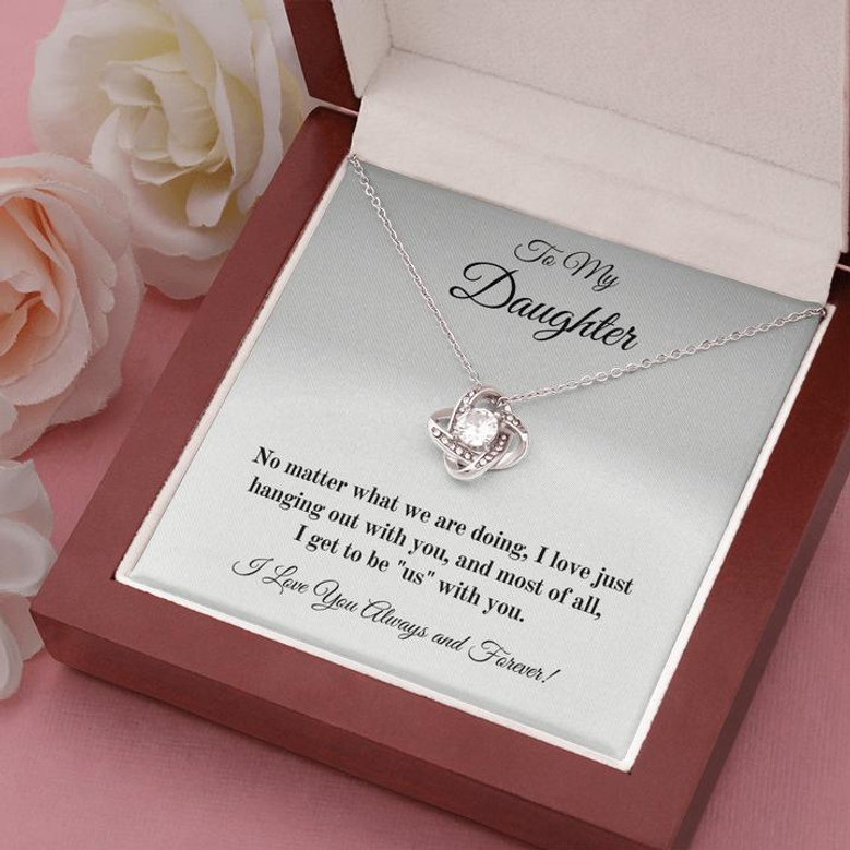 To My Daughter Love Knot Necklace - Love You Forever - Seseable