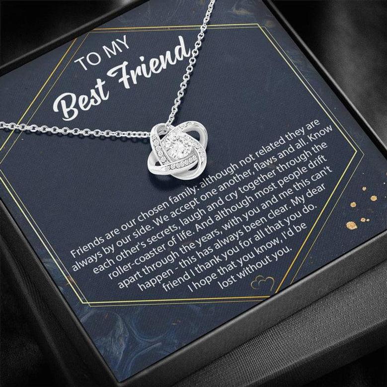 Best Friend Necklace, Best Friend Necklace Personalize, Bff Love Knot Necklace Gift, Best Friend Birthday Necklace Gift,Gift For Best Friend
