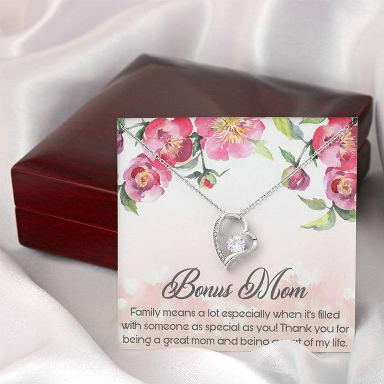 Bonus Mom Is Great Mom, A Part Of My Life Forever Love Necklace Mother's Day Gift