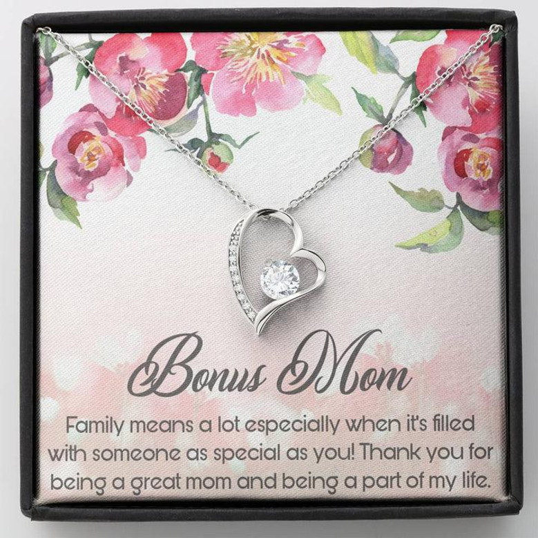 Bonus Mom Is Great Mom, A Part Of My Life Forever Love Necklace Mother's Day Gift