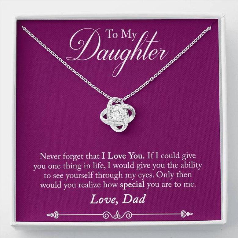 Father Daughter Never Forget That I Love You Love Knot Necklace