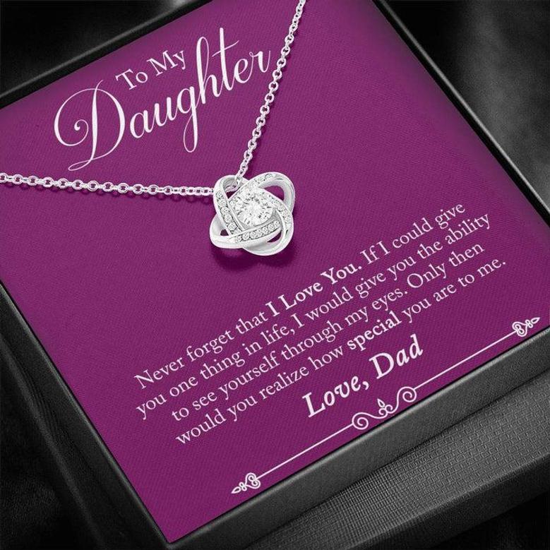Father Daughter Never Forget That I Love You Love Knot Necklace