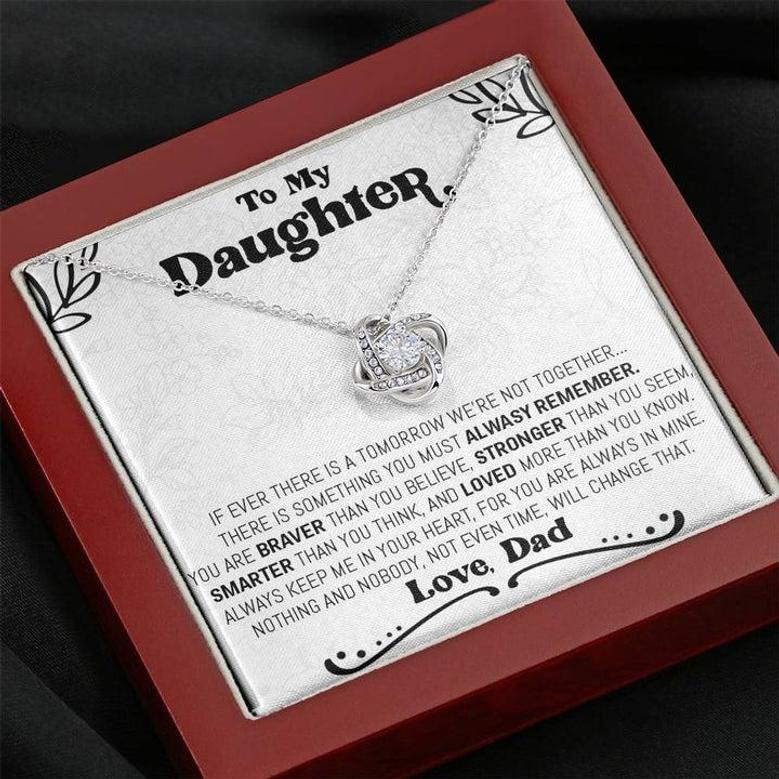 Gift For Daughter From Dad, Daughter Father Necklace, Daughter Gift From Dad, To My Daughter Love Knot Necklace, Daughters Birthday
