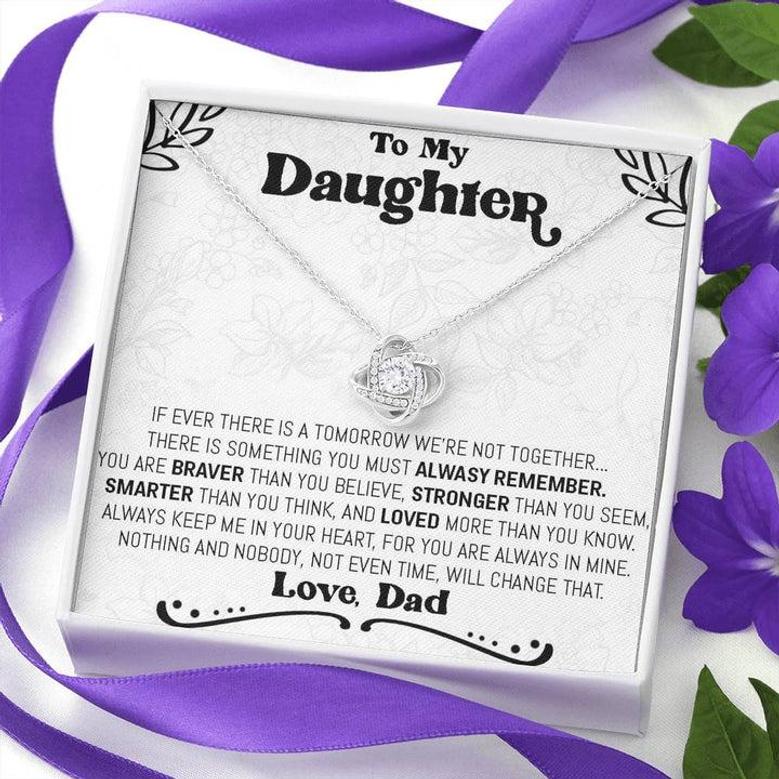 Gift For Daughter From Dad, Daughter Father Necklace, Daughter Gift From Dad, To My Daughter Love Knot Necklace, Daughters Birthday