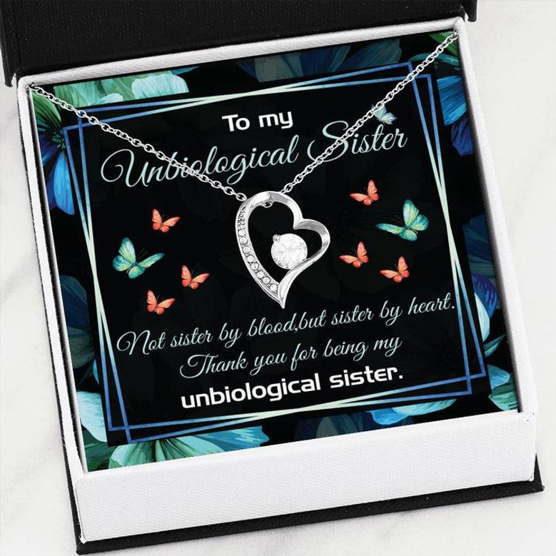 Gift For Unbiological Sister-Unbiological Sister Pendant Gift-Gift For Friend-Forever Love Necklace For Unbiological Sister Friend
