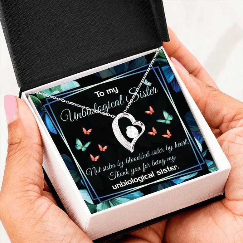Gift For Unbiological Sister-Unbiological Sister Pendant Gift-Gift For Friend-Forever Love Necklace For Unbiological Sister Friend