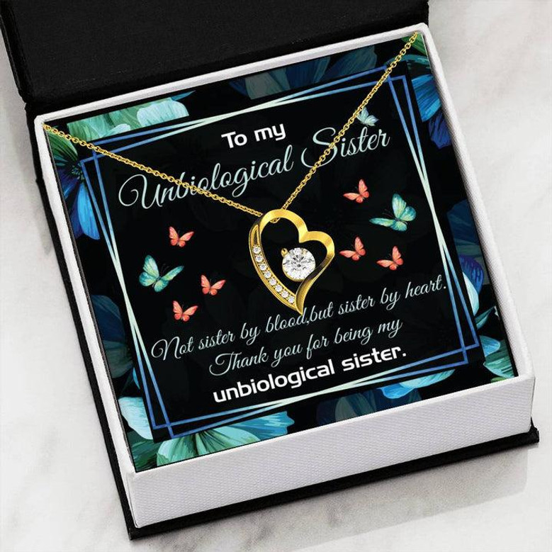 Gift For Unbiological Sister-Unbiological Sister Pendant Gift-Gift For Friend-Forever Love Necklace For Unbiological Sister Friend