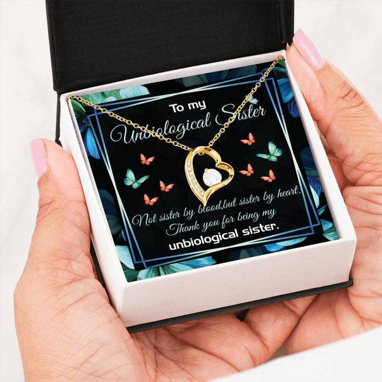 Gift For Unbiological Sister-Unbiological Sister Pendant Gift-Gift For Friend-Forever Love Necklace For Unbiological Sister Friend