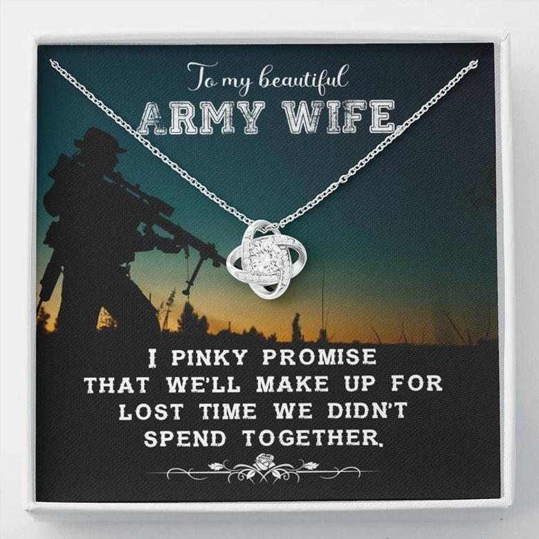 Love Knot Necklace Gift To My Beautiful Army Wife, Army Soldier Gift, Amazing Gift From Husband, Jewelry Gift For Wife, Birthday Gift, Anniversary Gift, Best Love Pendant