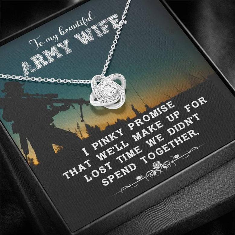 Love Knot Necklace Gift To My Beautiful Army Wife, Army Soldier Gift, Amazing Gift From Husband, Jewelry Gift For Wife, Birthday Gift, Anniversary Gift, Best Love Pendant