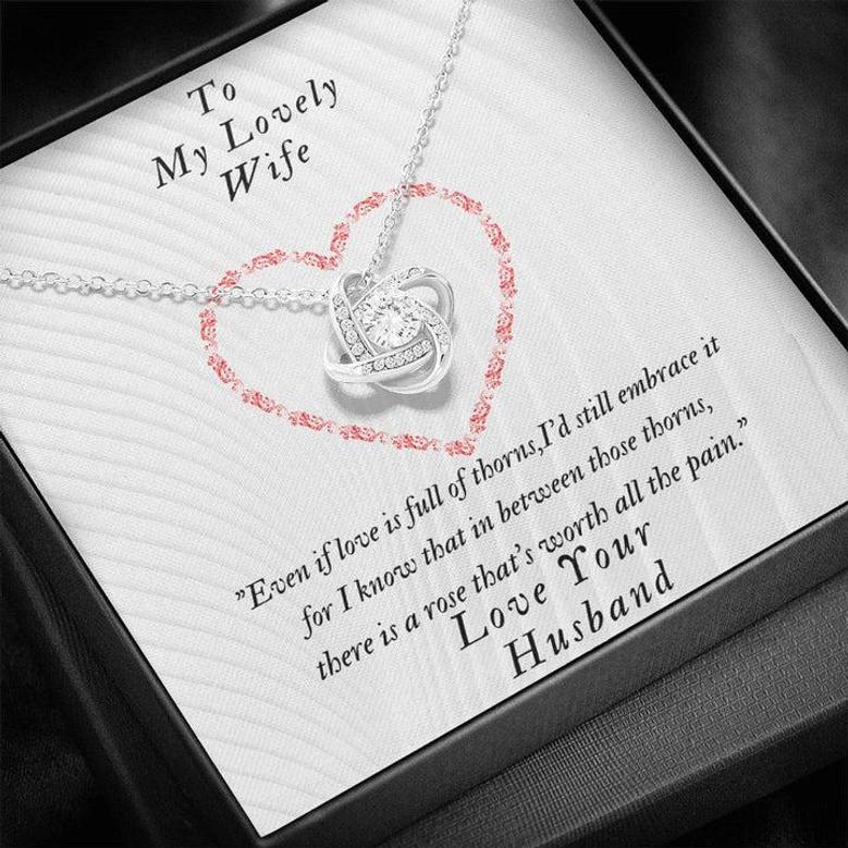 Love Knot Necklace, To My Lovely Wife, Birthday Gift, Romantic Wife Gift, Wife Jewelry, Anniversary Wife Gift, Dainty Necklace