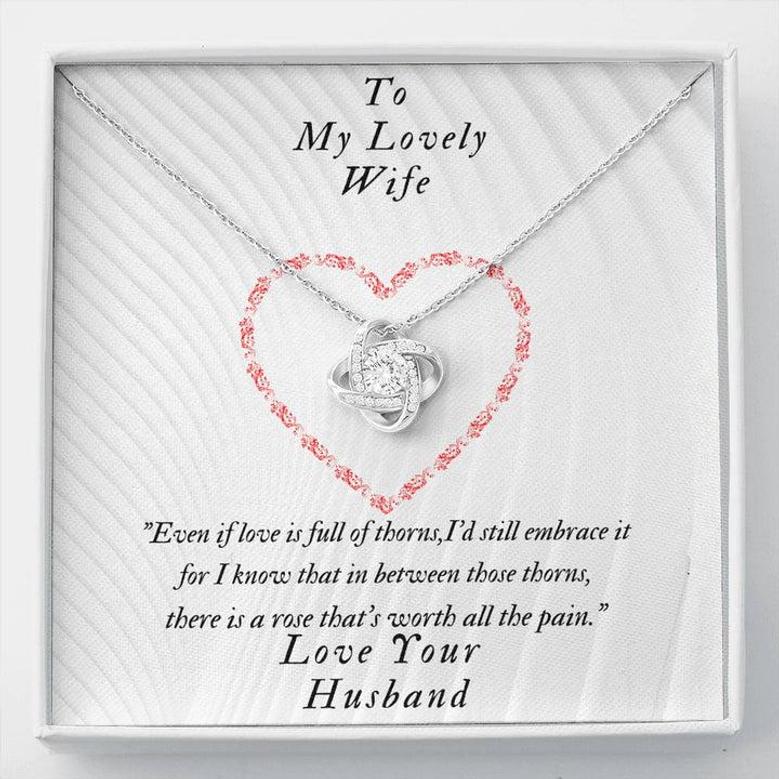 Love Knot Necklace, To My Lovely Wife, Birthday Gift, Romantic Wife Gift, Wife Jewelry, Anniversary Wife Gift, Dainty Necklace