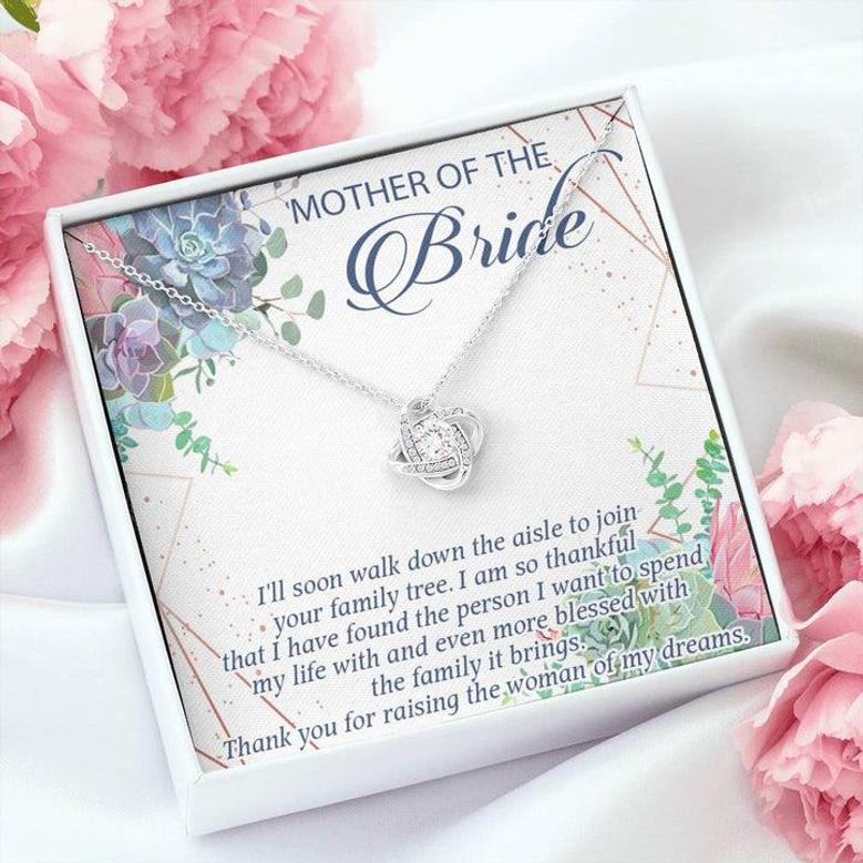 Mother Of The Bride Gift From Groom, Mother Of The Bride Love Knot Necklace,Custom Mother Of The Bride Gift,Mother Of The Bride Wedding Gift