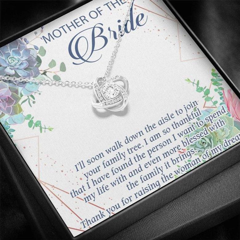 Mother Of The Bride Gift From Groom, Mother Of The Bride Love Knot Necklace,Custom Mother Of The Bride Gift,Mother Of The Bride Wedding Gift