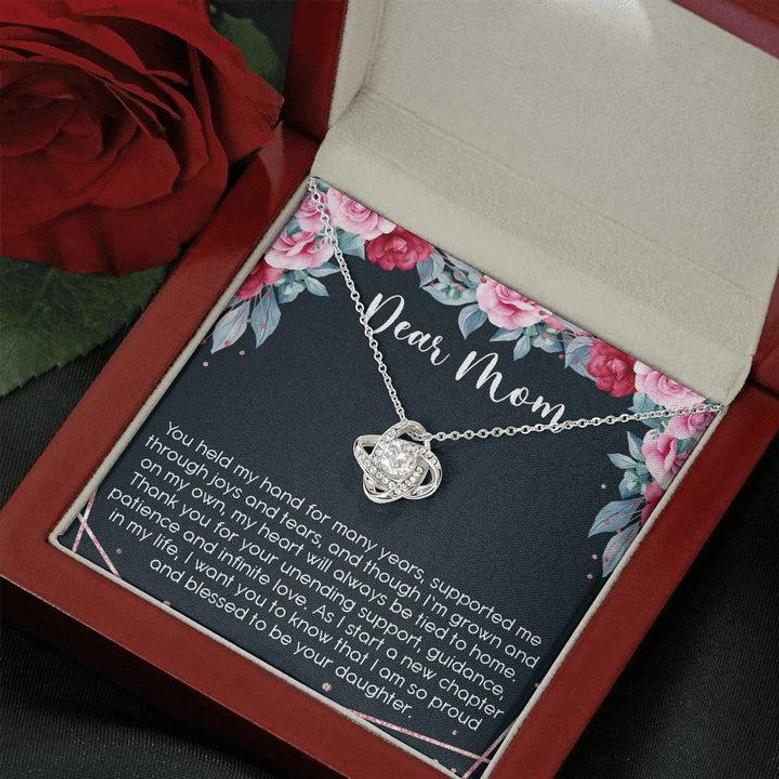 Mother Of The Bride Gift, Mother Of The Bride Gift From Daughter, Mother Of The Bride Necklace, Personalized Love Knot Necklace For Mom