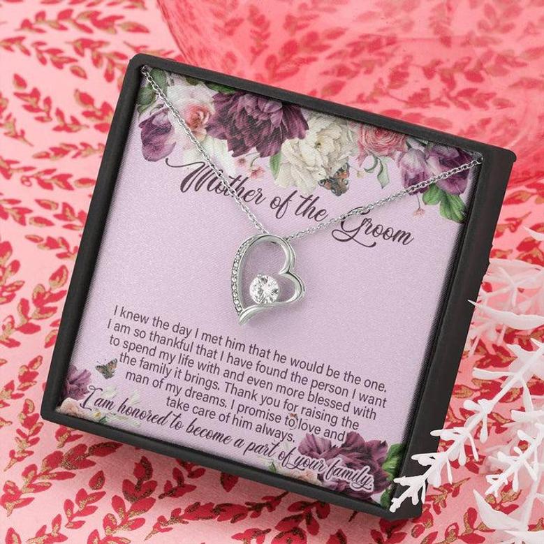 Mother Of The Groom Gift From Bride, Mother Of The Groom Forever Love Necklace, Personalized Gift For Mother Of The Groom, Mom Wedding Gift