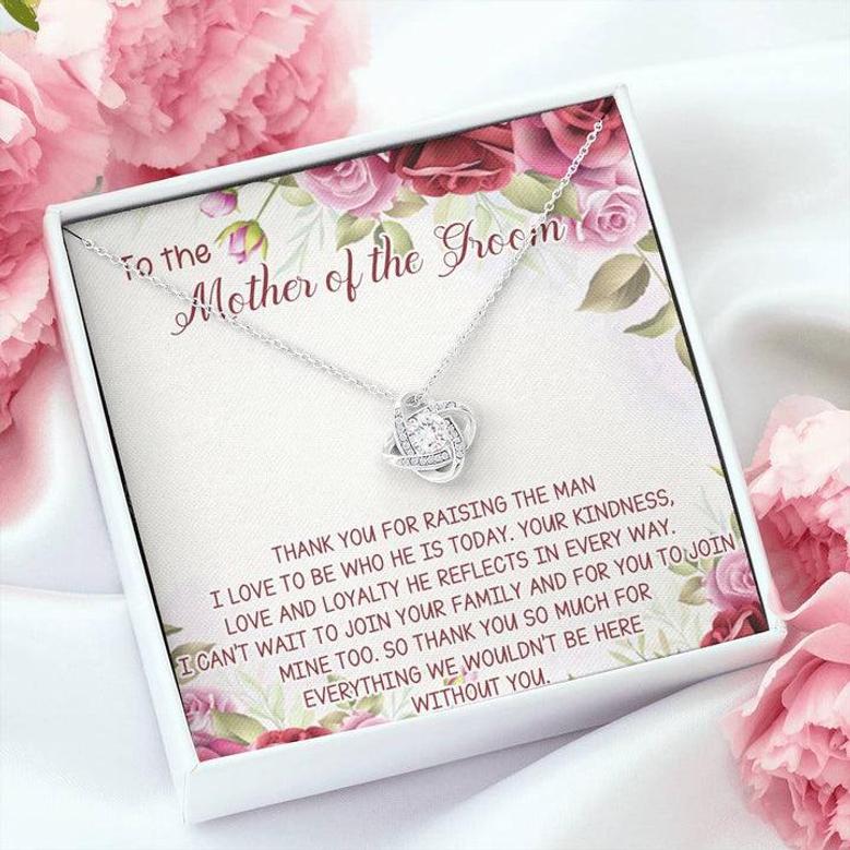 Mother Of The Groom Necklace, Mother Of The Groom Jewelry Box, Mother In Law Wedding Gift, Mother In Law Love Knot Necklace Wedding Gifts