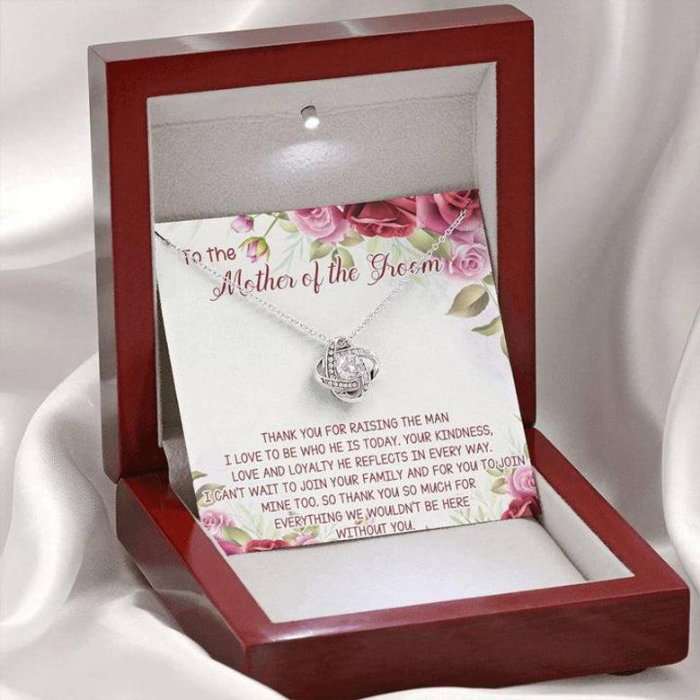 Mother Of The Groom Necklace, Mother Of The Groom Jewelry Box, Mother In Law Wedding Gift, Mother In Law Love Knot Necklace Wedding Gifts