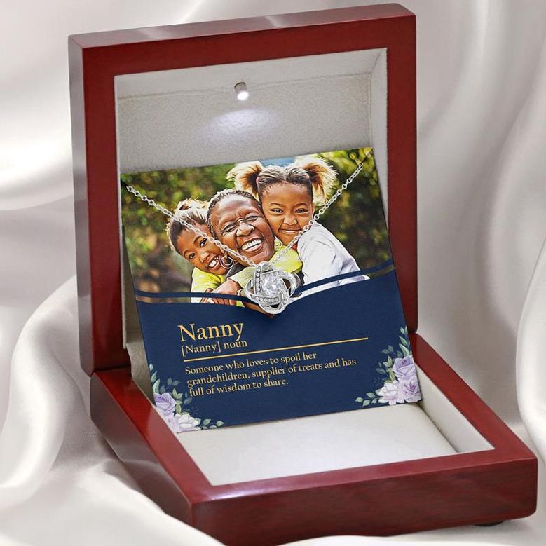 Custom Nanny Definition | Custom Photo | Mothers Day Gift For Grandma | Personalized Photo Grandma Love Knot Necklace