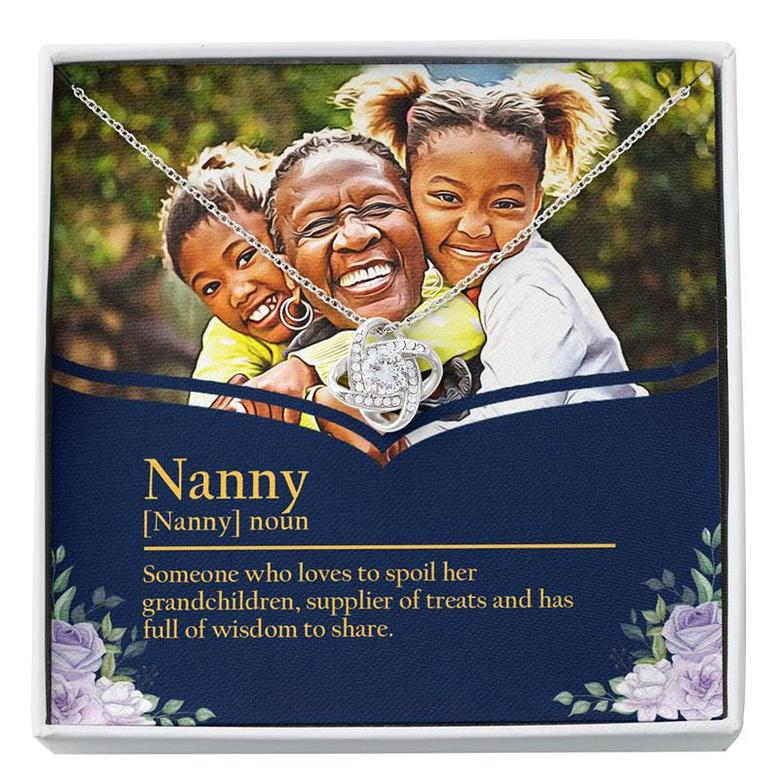 Custom Nanny Definition | Custom Photo | Mothers Day Gift For Grandma | Personalized Photo Grandma Love Knot Necklace