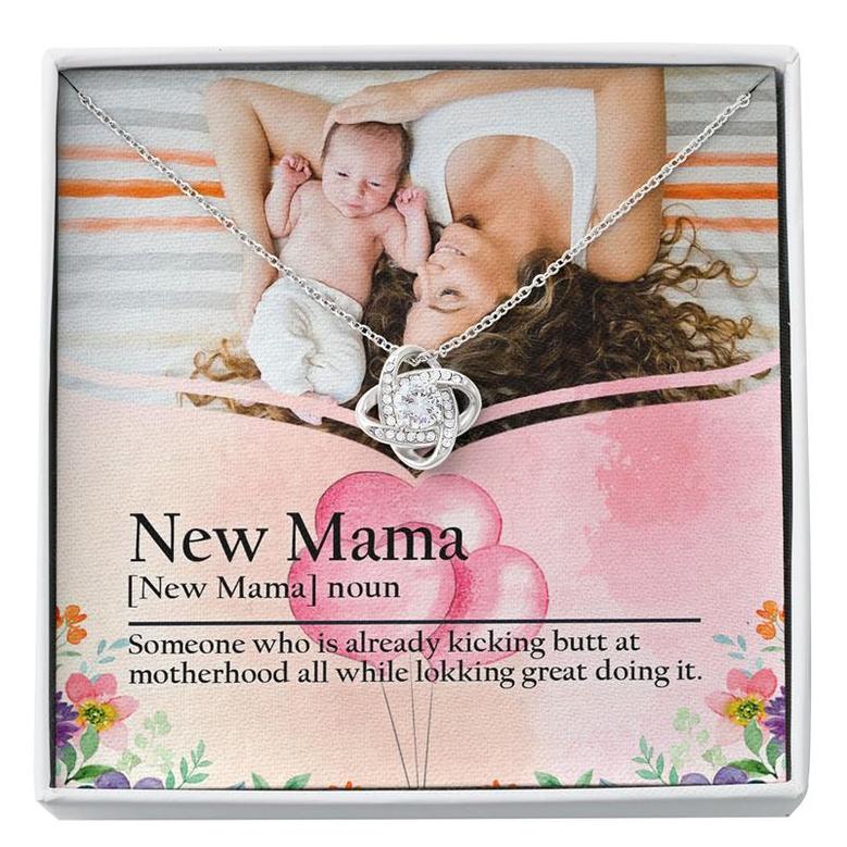 Custom New Mama Definition | Custom Photo | Mothers Day Gift For Mom | Personalized Photo Mama Love Knot Necklace