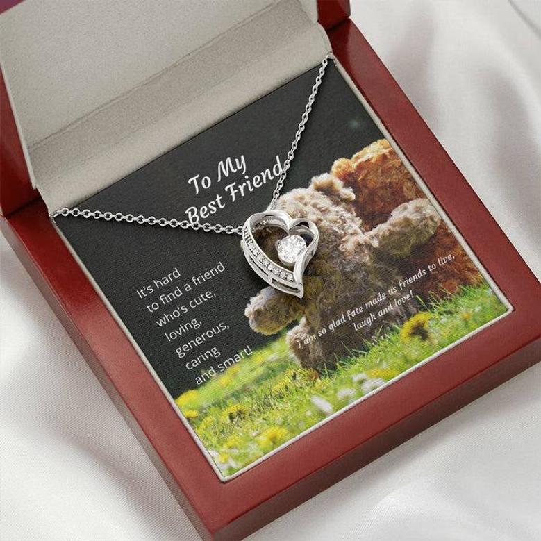 To My Best Friend ~ Loving, Caring, Smart With Teddies ~ Forever Love Necklace