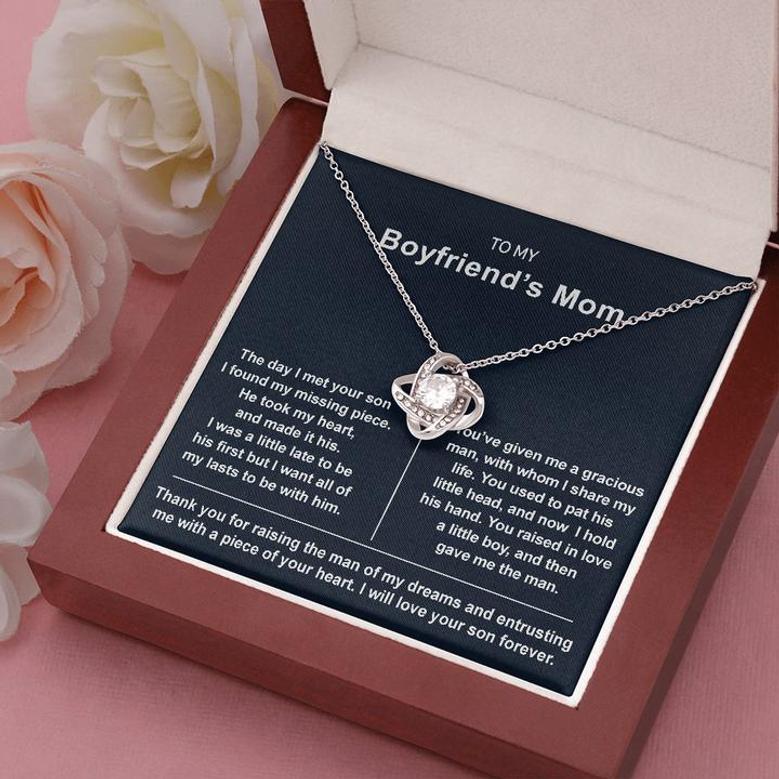 To My Boyfriend's Mom - Love Your Son Forever | Love Knot Necklace