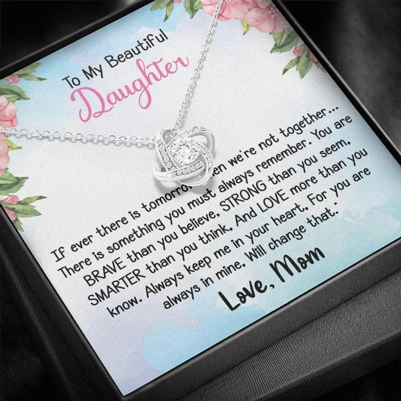 To My Daughter - Love Knot Necklace Gift For Daughter From Dad Or Mom : To My Daughter Necklace Gift