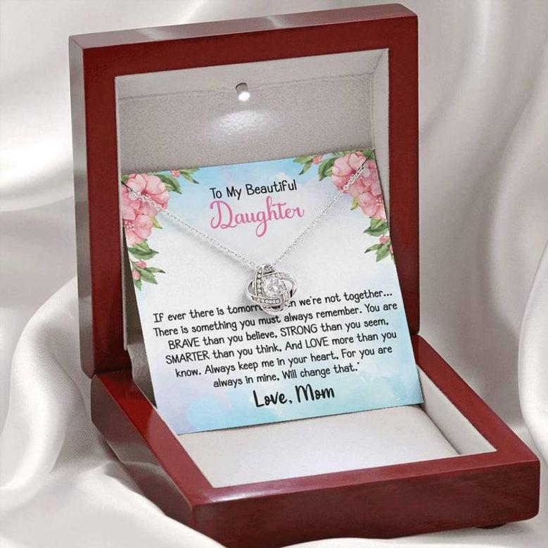 To My Daughter - Love Knot Necklace Gift For Daughter From Dad Or Mom : To My Daughter Necklace Gift