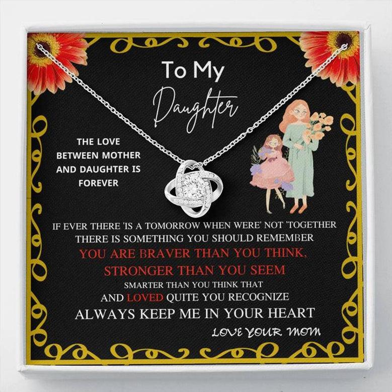 To My Daughter - Together Forever - Love Knot Necklace, Daughter Gift From Mom, Daughter Necklace, Gift For Daughter From Mom, Birthday Gift