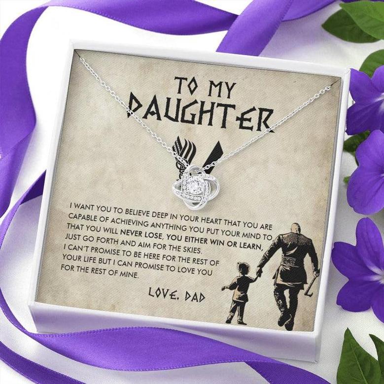 To My Daughter, Gift For Daughter From Dad, Daughter Necklace, Viking Style Love Knot Necklace, To My Daughter, Love Dad Necklace | Gift For Daughter | Necklace For Daughter